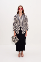 LOCH STRIPED POPLIN BUTTON UP - Blouses - Sassanova