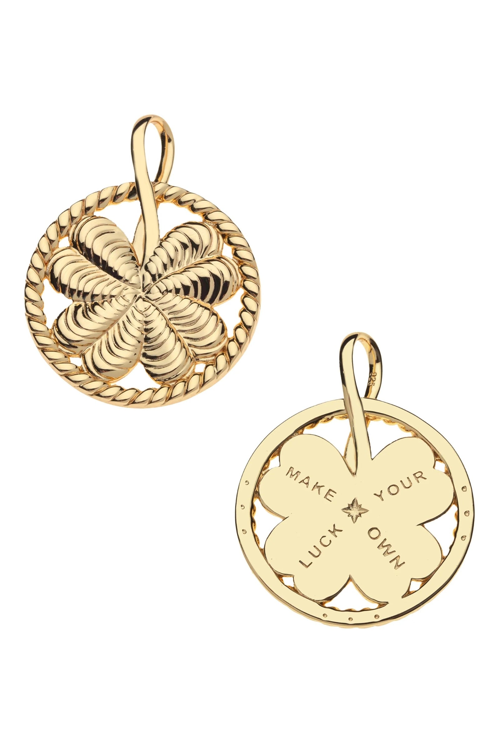 LUCKY CLOVER CUTOUT NECKLACE- DRAWN LINK CHAIN - Necklaces - Sassanova