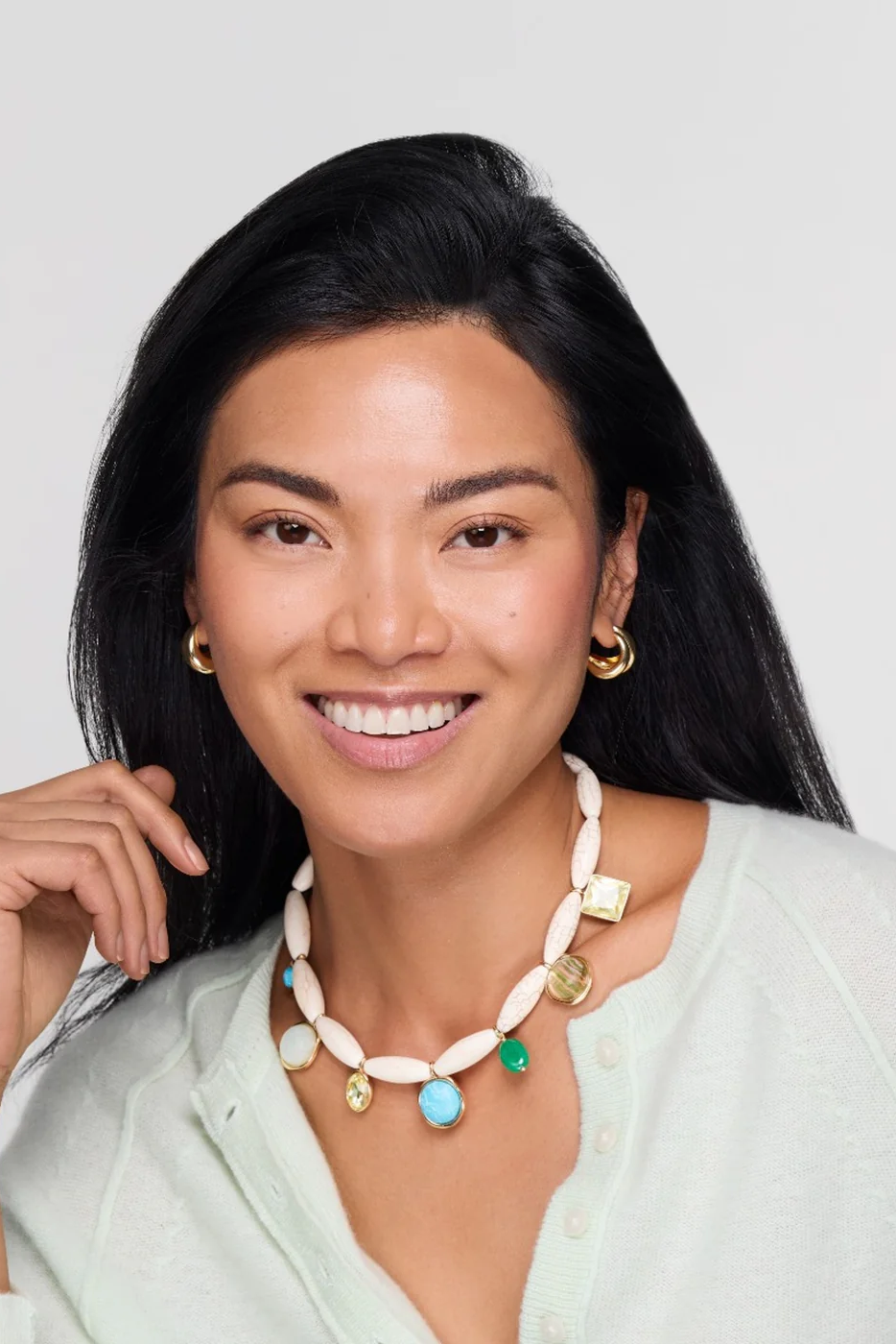 ADRIANA NECKLACE- WHITE MULTI - Necklaces - Sassanova