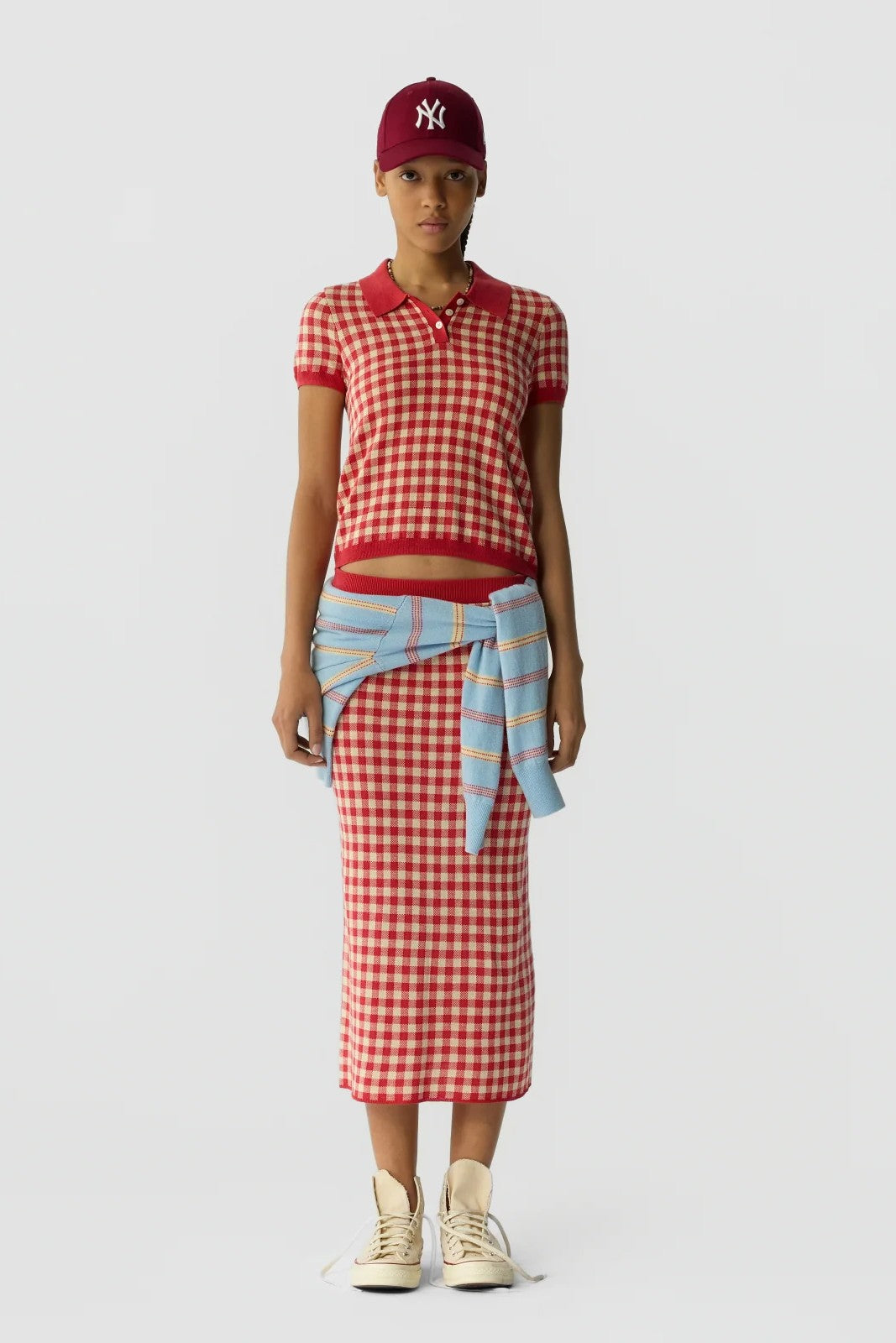 GINGHAM SHRUNKEN POLO - Sweaters - Sassanova