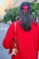 HAND PAINTED RED BOW HAIR CLAW CLIP - Keychains - Sassanova