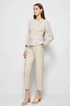 ANDI PEPLUM JACKET in stone-sassanova