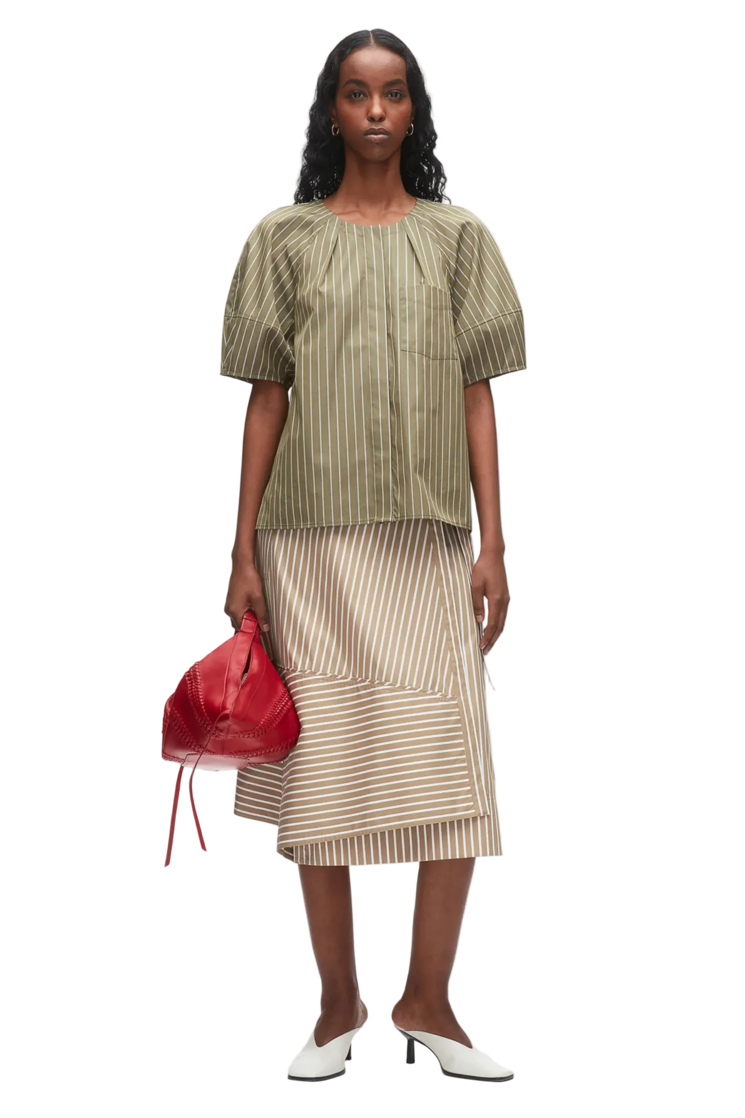 STRIPE LANTERN SLEEVE SHIRT Sassanova