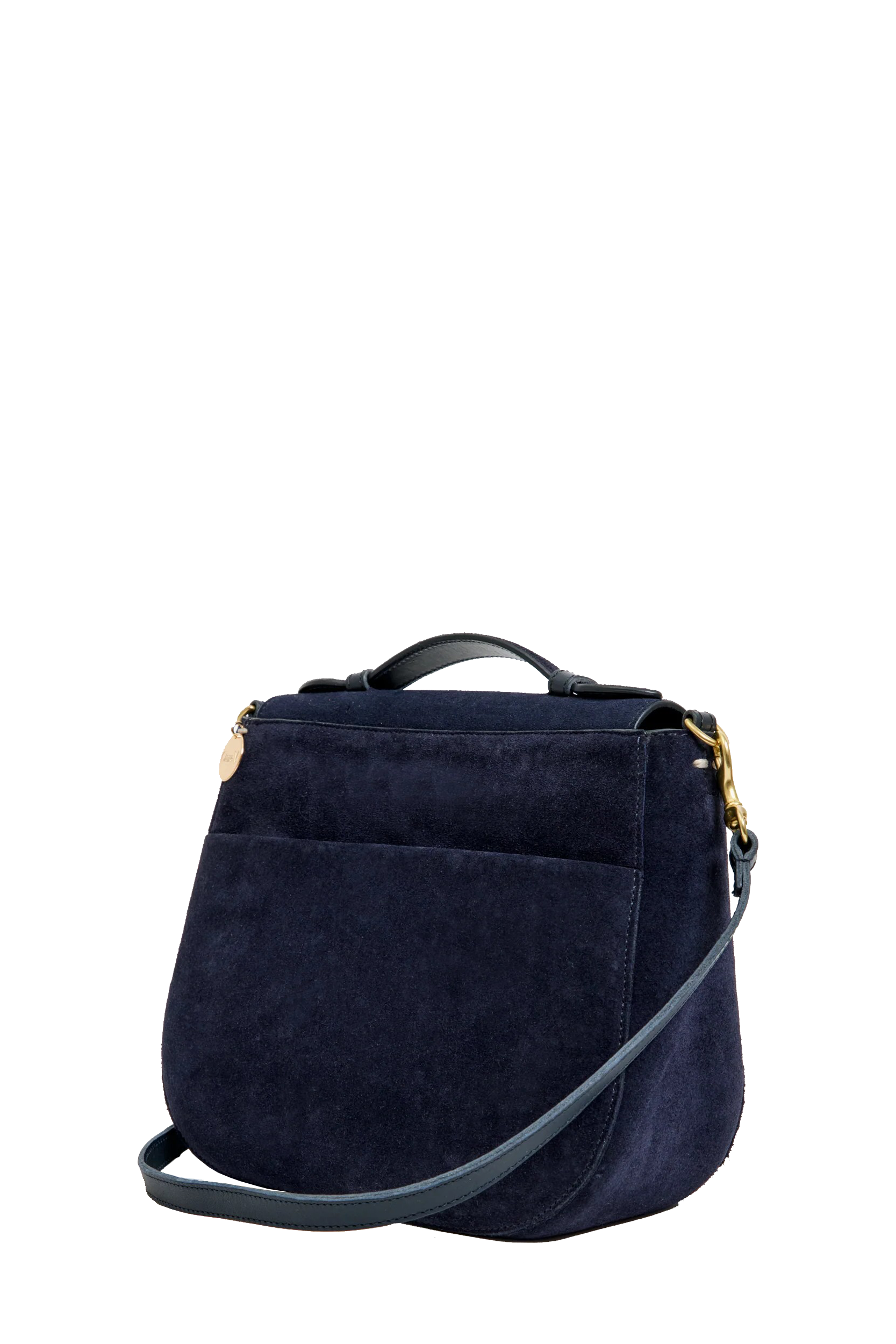 SUEDE TURNLOCK LOUIS W/ TOP HANDLE - Handbags - Sassanova