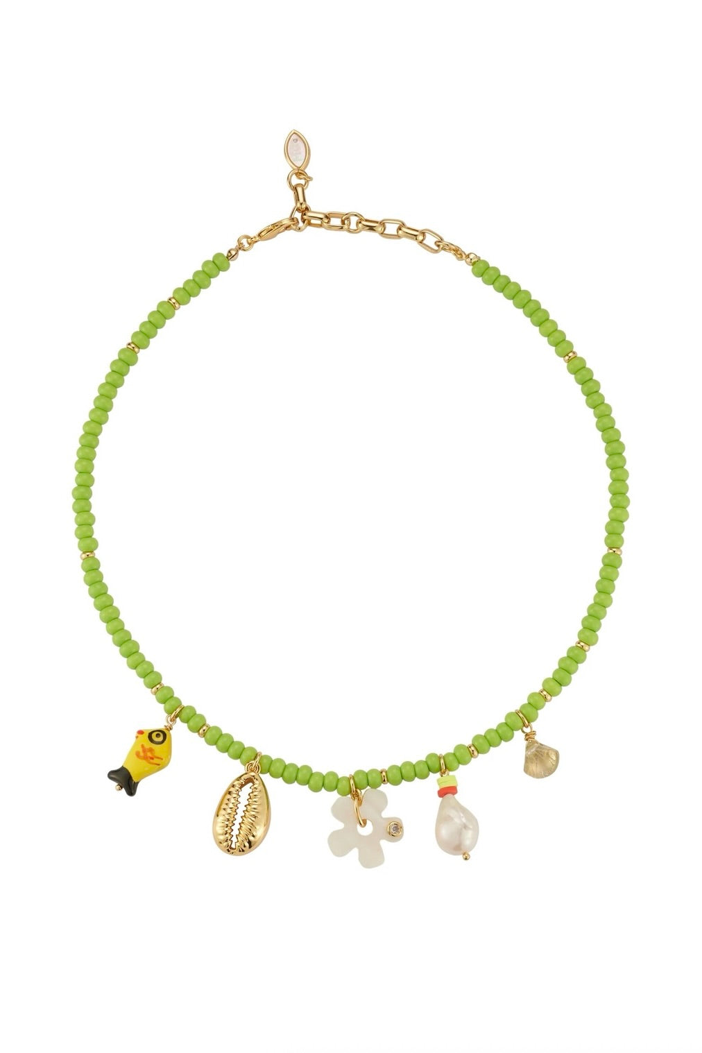 ROMY CHARM NECKLACE- GREEN - Necklaces - Sassanova