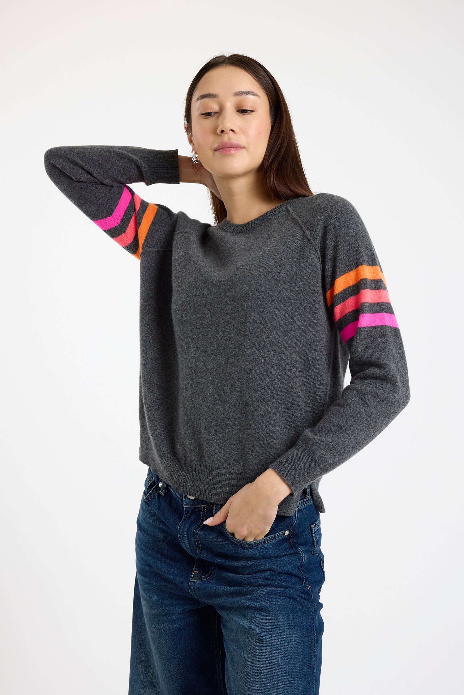 ANNIE STRIPE CREW - Sweaters -Sassanova