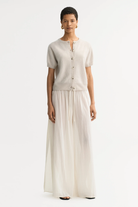 BRUSHED SHORT SLEEVE CARDIGAN - Sweaters - Sassanova