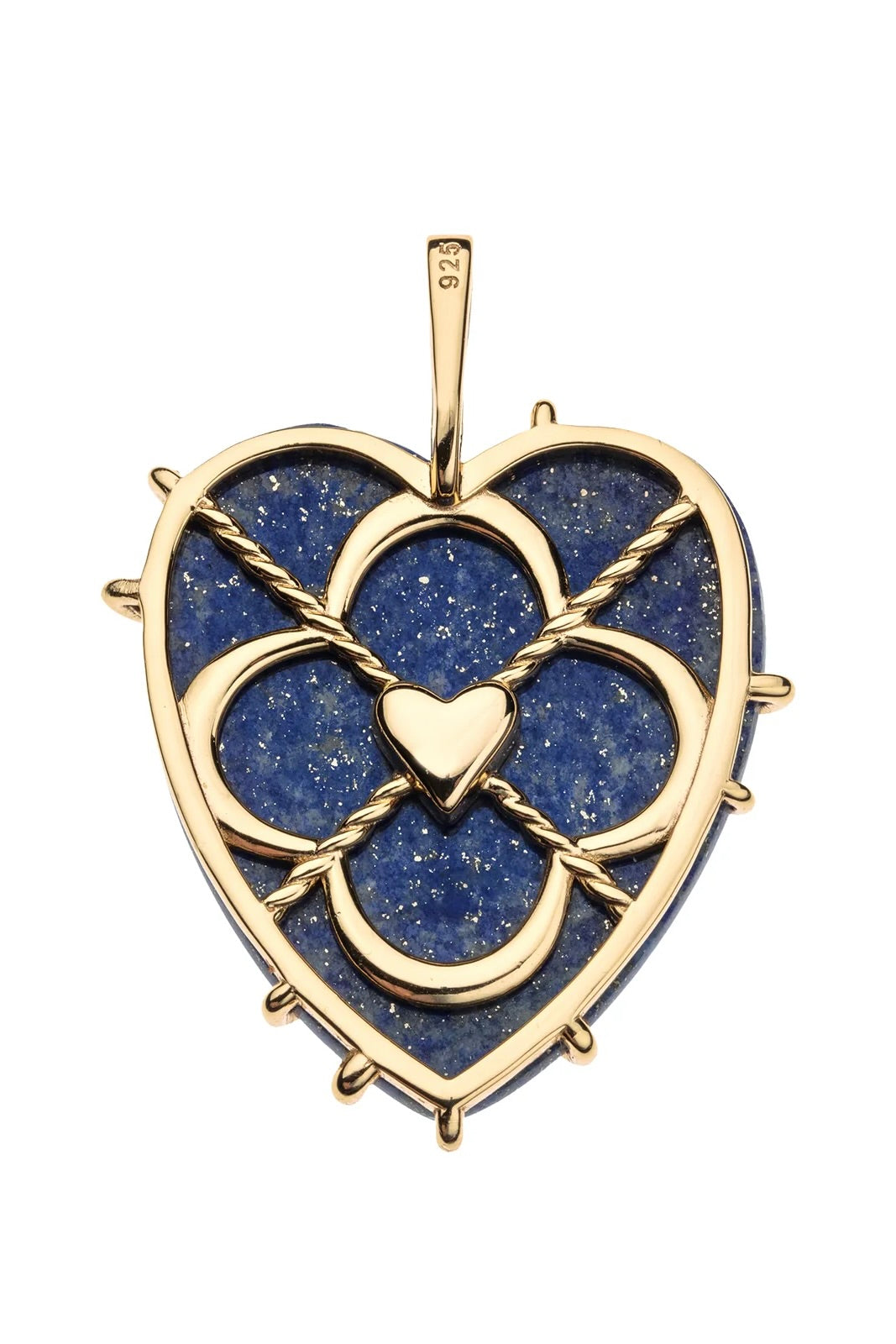 LOVE CARRY YOUR HEART LAPIS PENDANT- DRAWN LINK CHAIN - Necklaces - Sassanova