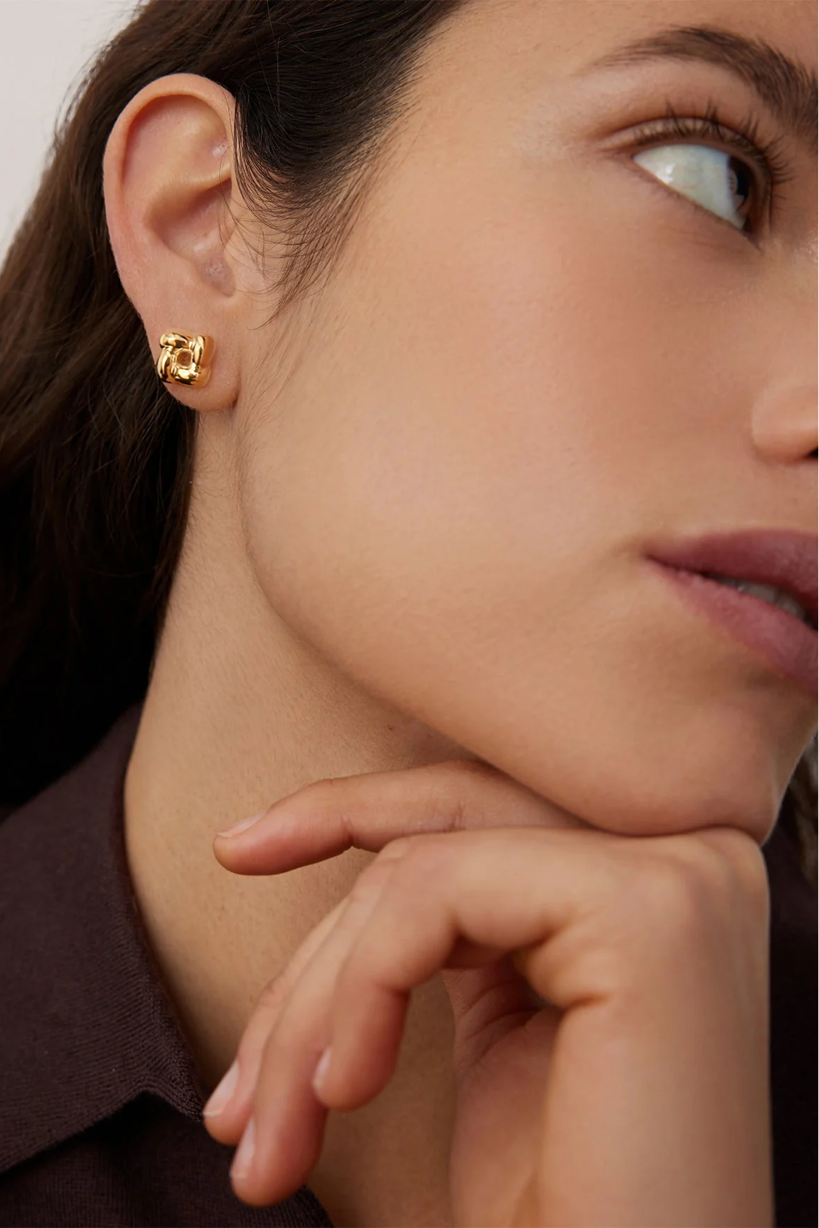 MINI WOVEN SQUARE EARRINGS - Earrings - Sassanova