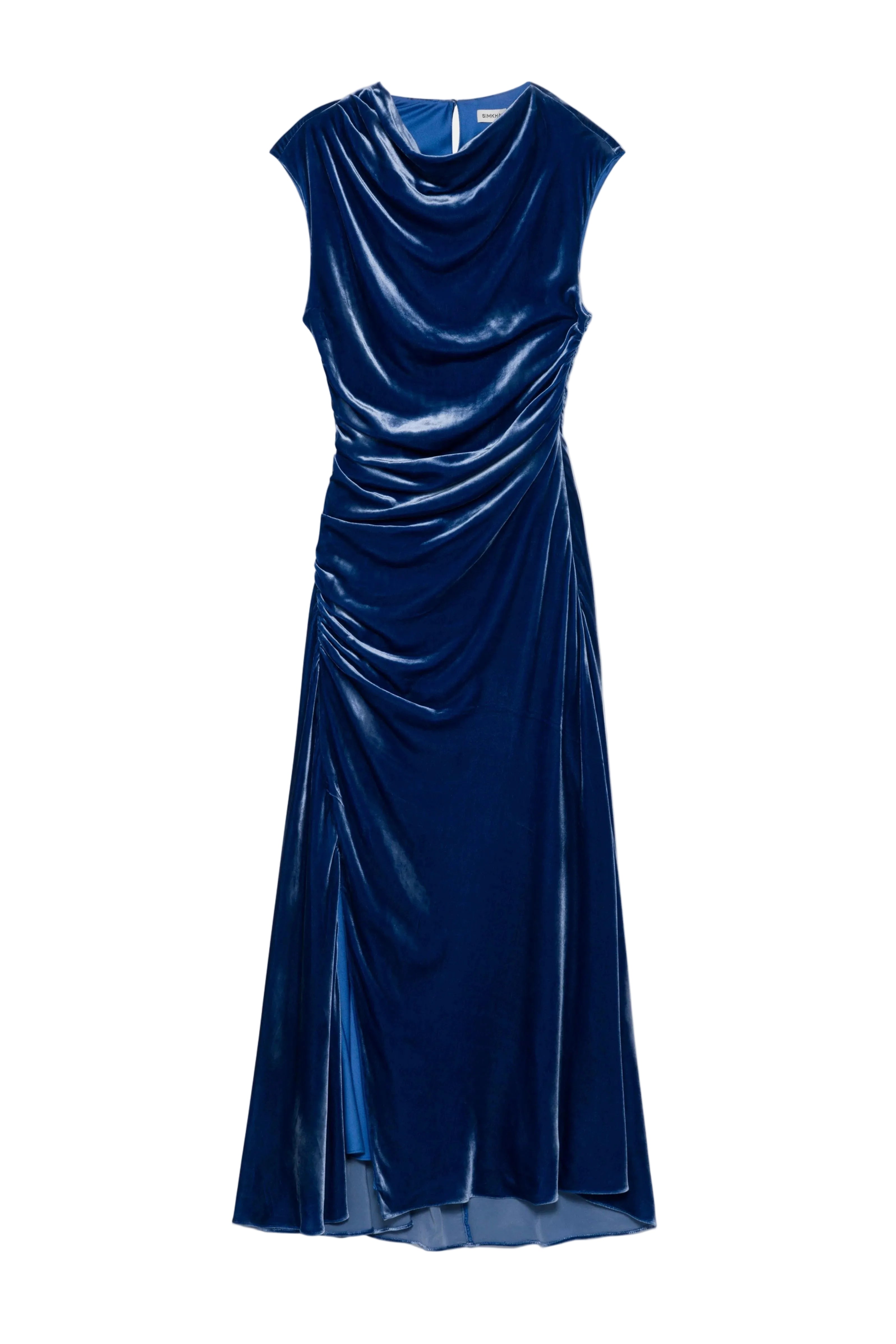 BURKE SLEEVELESS DRAPED MIDI DRESS Sassanova