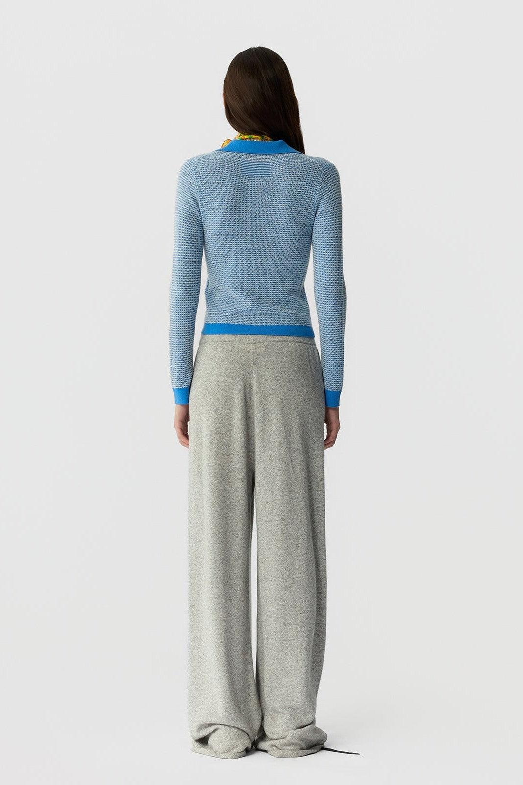 PIQUE LONG SLEEVE SHRUNKEN POLO - Sweaters - Sassanova