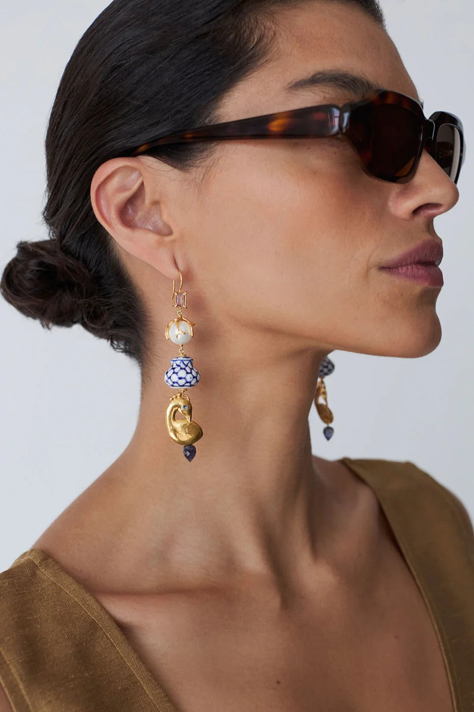 DELFT CHANDELIER EARRINGS- MULTI - Earrings - Sassanova