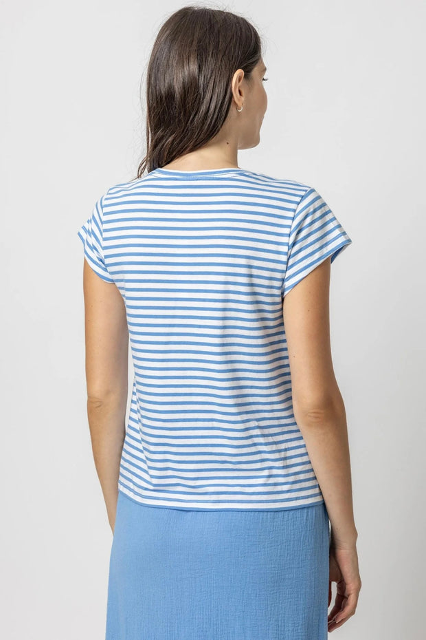STRIPED SCOOP NECK TEE (PA2463)