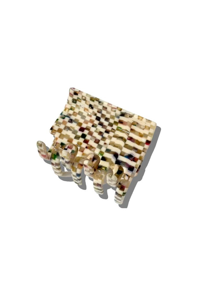MULTI CHECK CHUNKY HAIR CLIP - sassanova