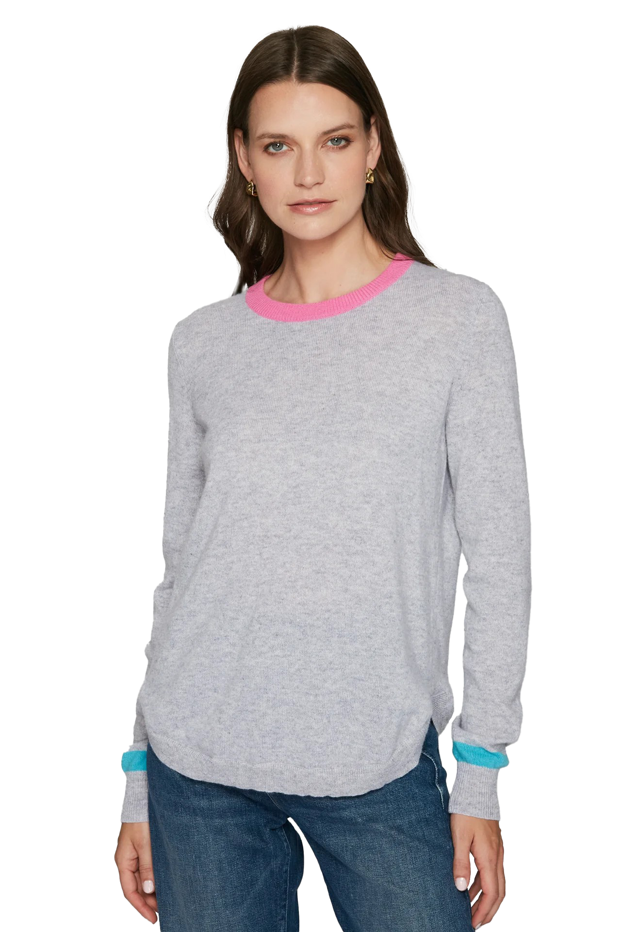 SHIRTTAIL CREW W/ POP COLORS - Sweaters - Sassanova