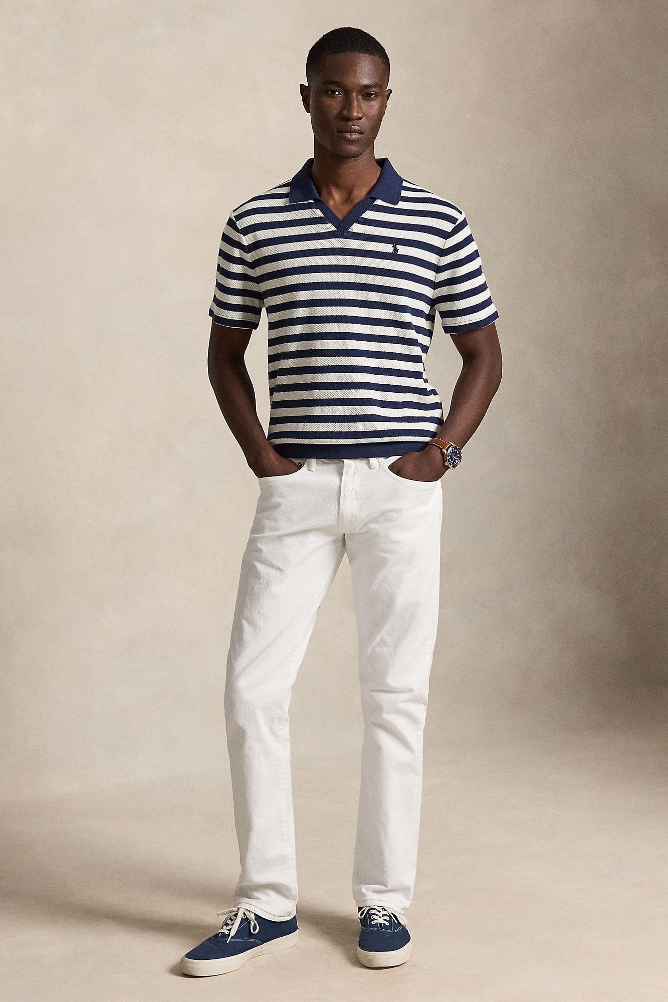 CLUB STRIPE JOHNNY COLLAR POLO - Polos - Novaman