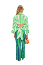 LOCH STRIPED POPLIN BUTTON UP - Blouses - Sassanova