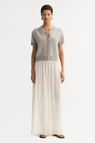 BRUSHED SHORT SLEEVE CARDIGAN - Sweaters - Sassanova