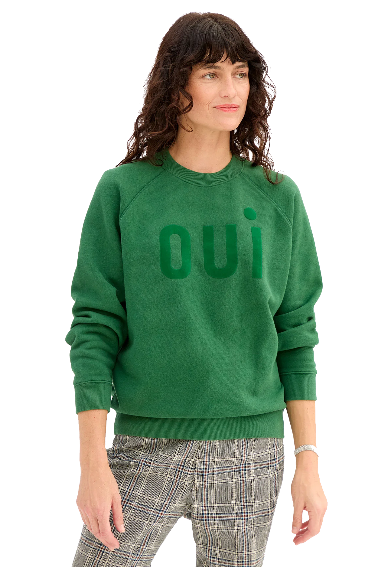 FLOCKED OUI SWEATSHIRT - Loungewear Tops - Sassanova
