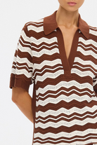 SARAH KNIT POLO TOP - Blouses - Sassanova