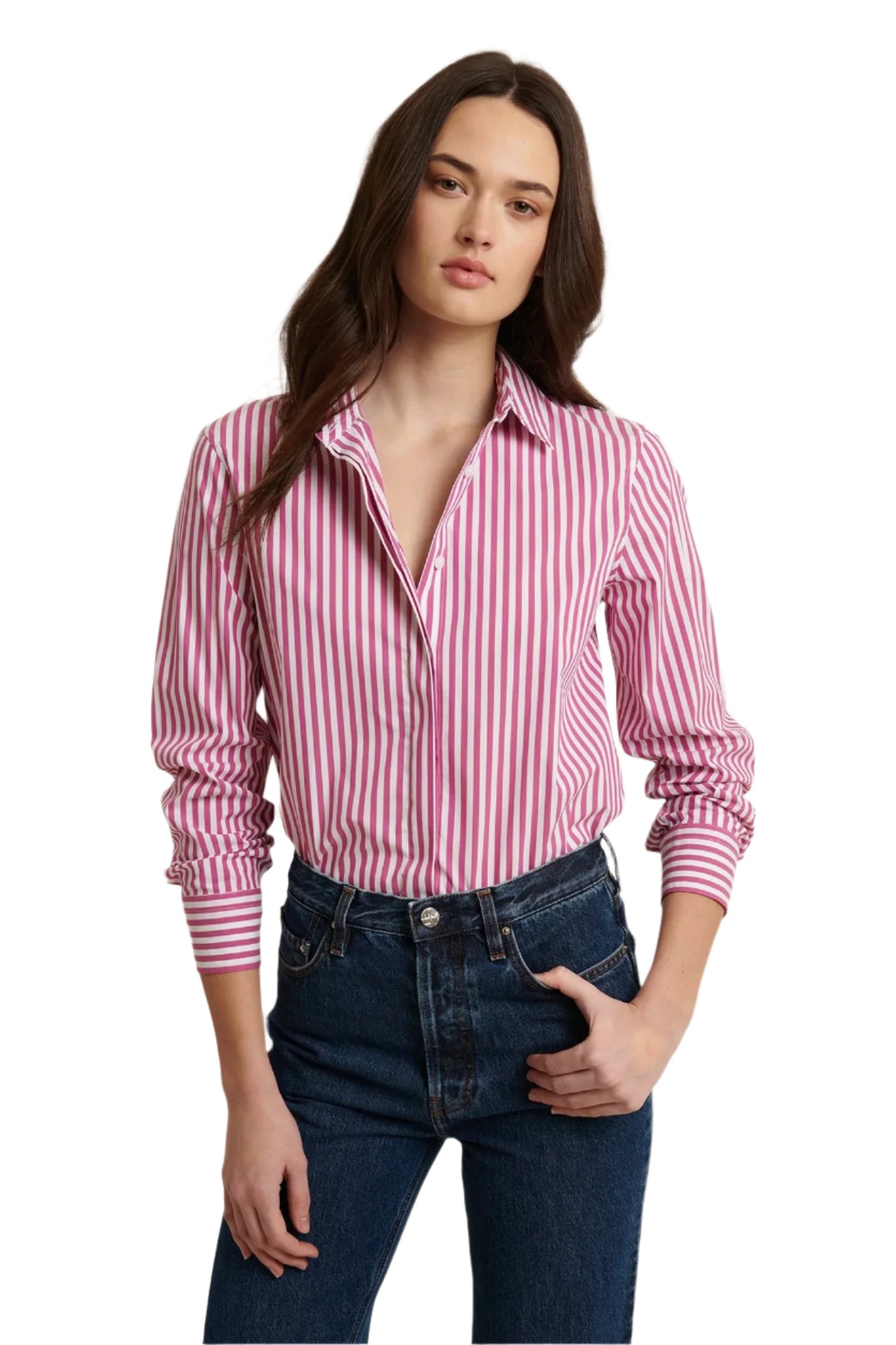 LS COTTON STRETCH STRIPE RELAXED SHIRT
sassanova