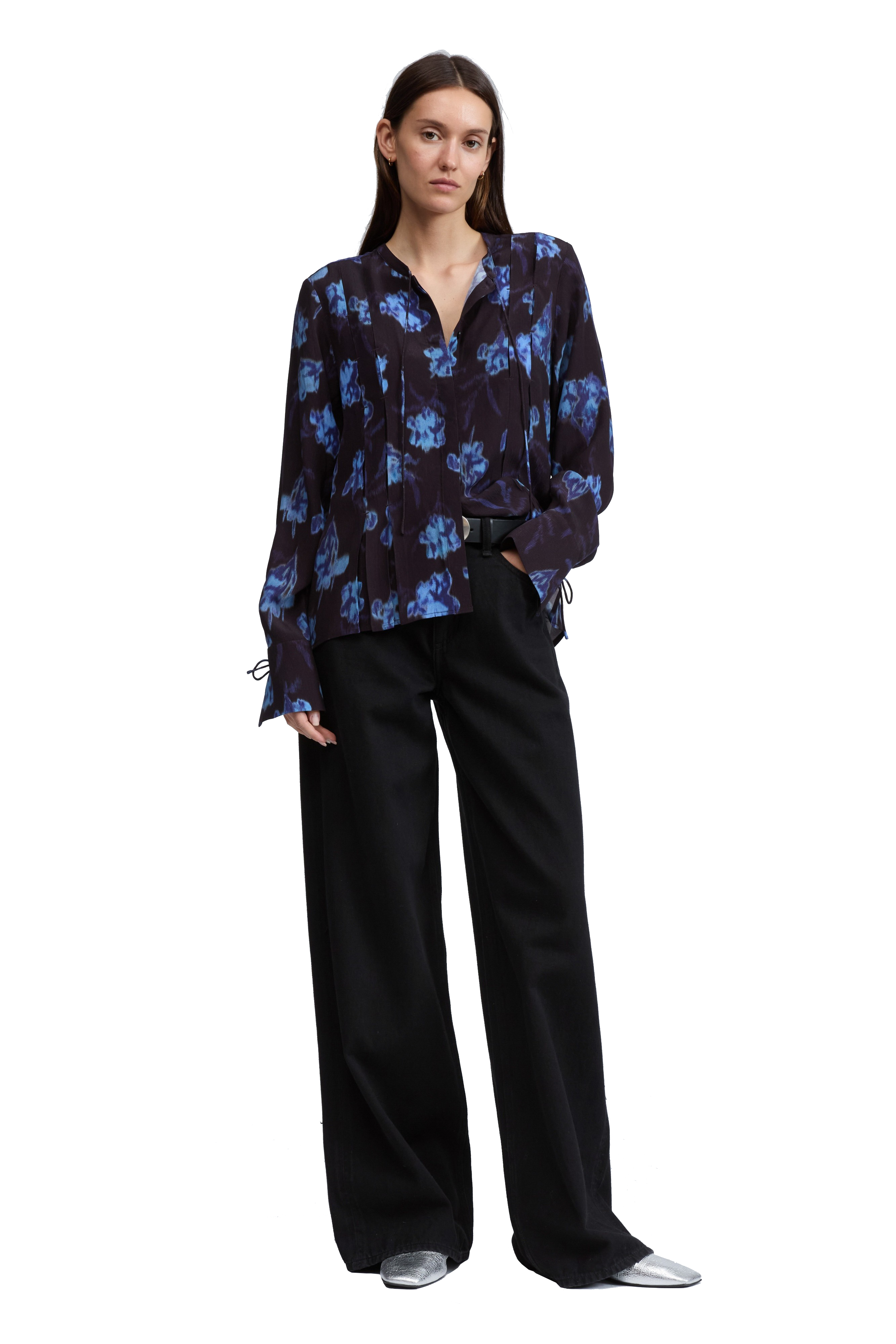 ARDEN PRINTED PLEATED BLOUSE - Blouses - Sassanova