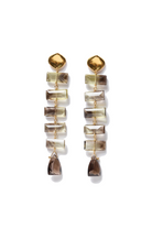 FISHBONE TIERED EARRINGS- SMOKEY QUARTZ - Earrings - Sassanova
