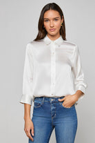 DANI 3/4 SLEEVE SOLID BLOUSE - Blouses - Sassanova