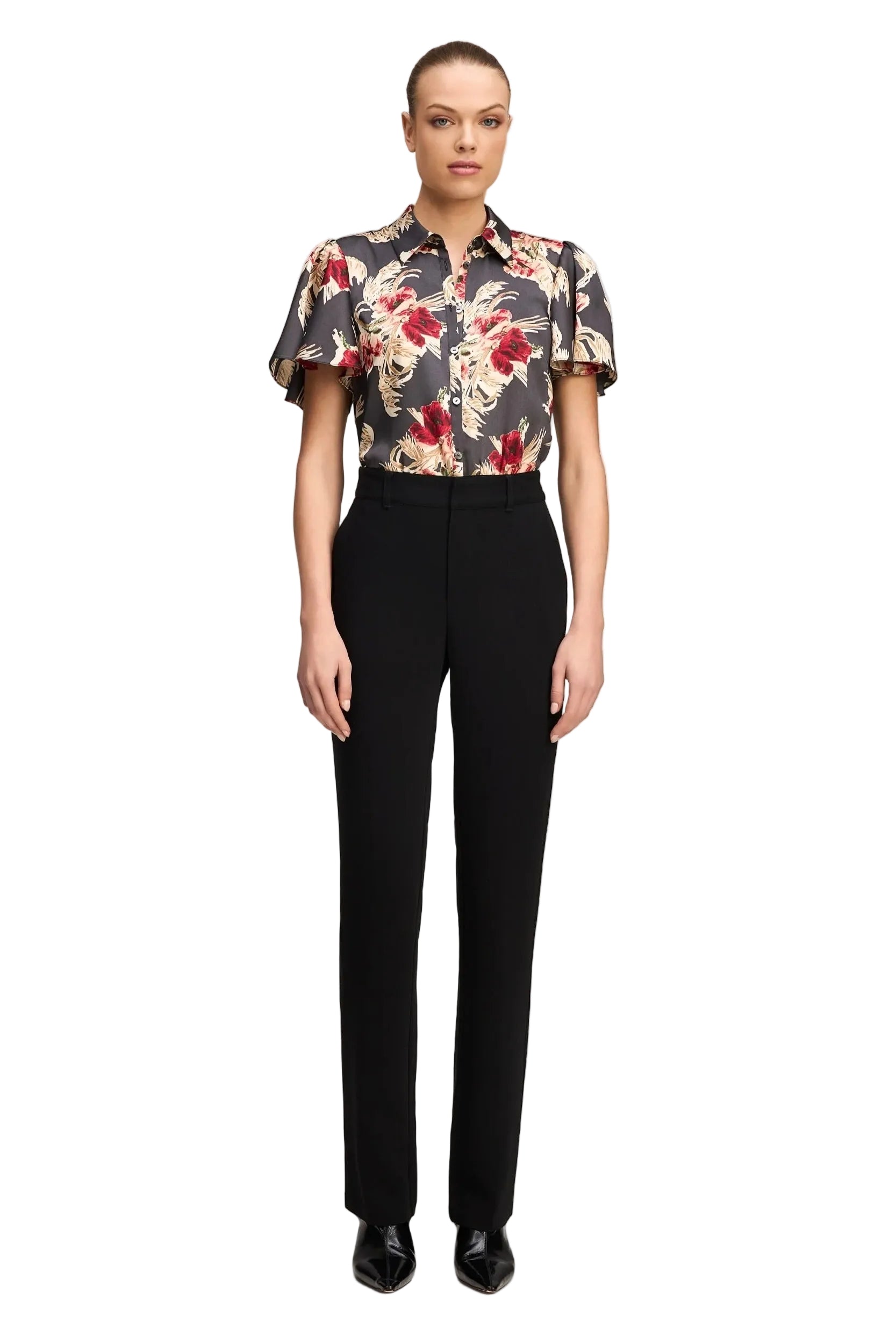 POPPY FLUTTER SLEEVE FIONA TOP Sassanova