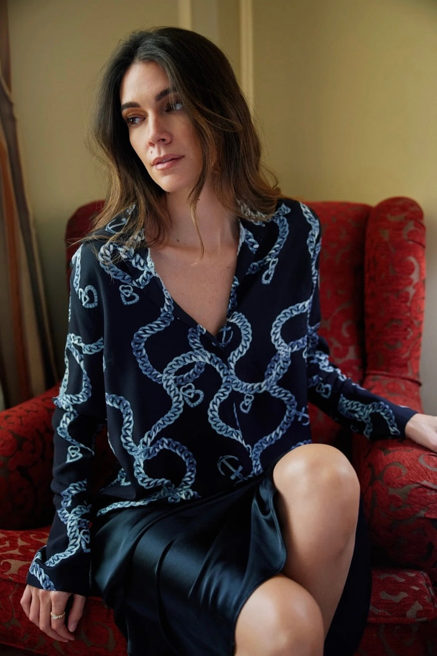 DARIA BLOUSE- HEART CHAIN - Blouses - Sassanova