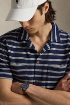 SHORT SLEEVE BAR STRIPE CAMP SHIRT - Short Sleeve Shirts - Novaman