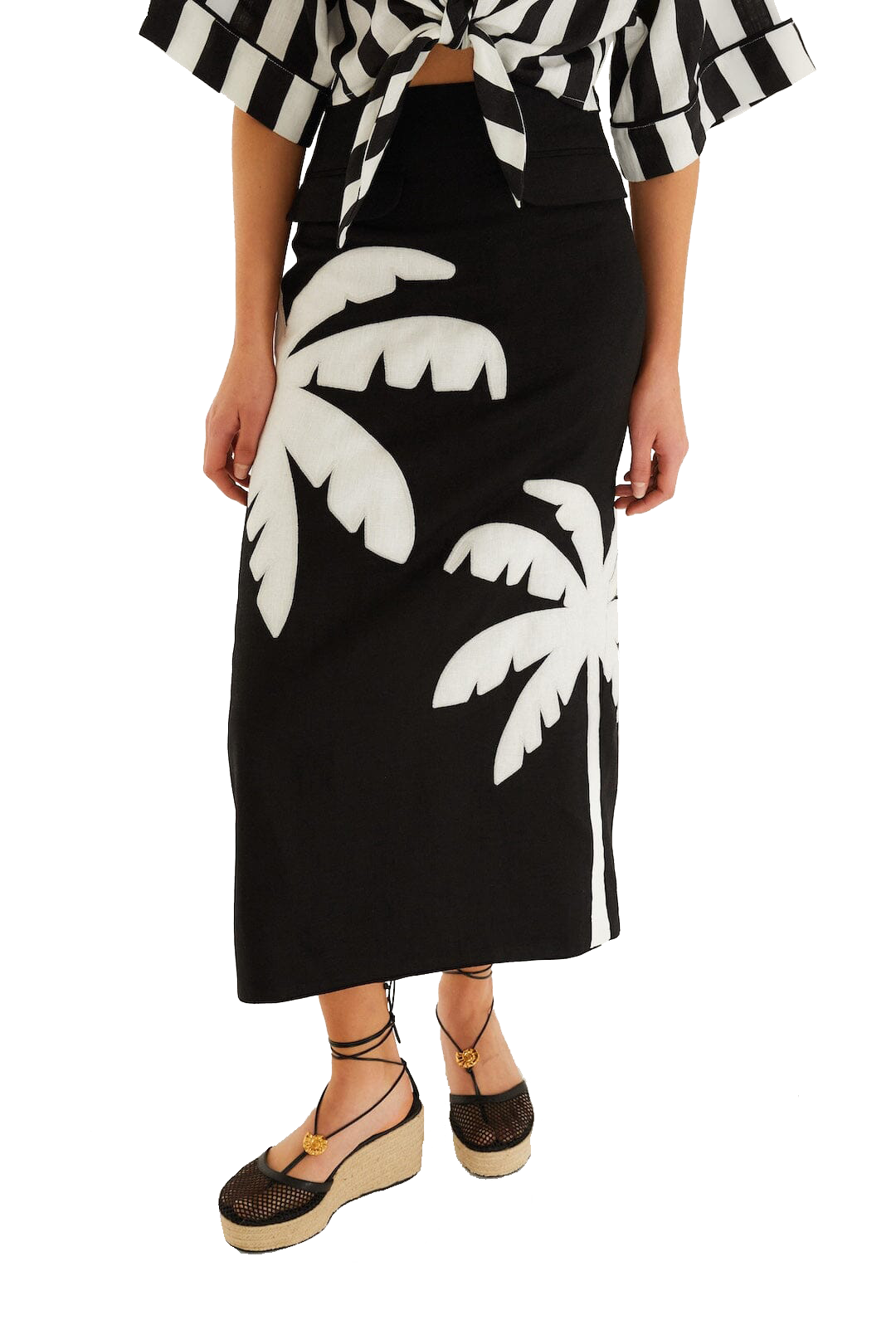 PALM TREE MAXI SKIRT - Skirts - Sassanova