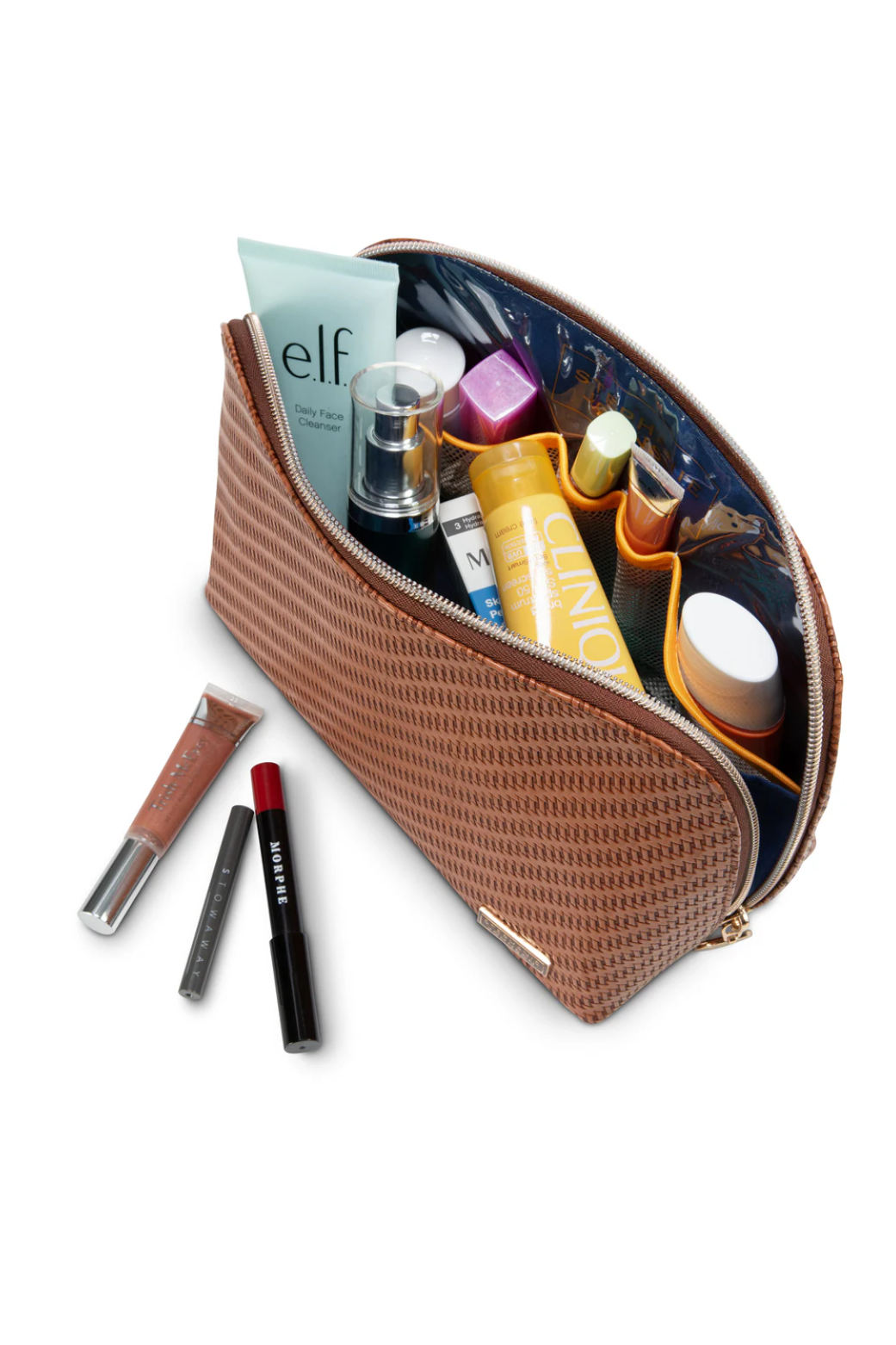 ROSEWOOD COGNAC LOLA MAKEUP BAG - sassanova