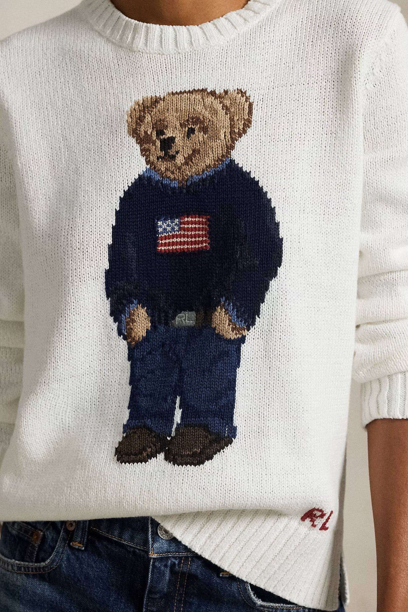 COTTON/LINEN BEAR USA PULLOVER - Sweaters - Sassanova
