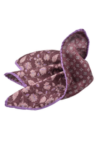 ITALIAN SILK FLORAL VINE POCKET SQUARE AUBERGINE OS Sassanova / Novaman