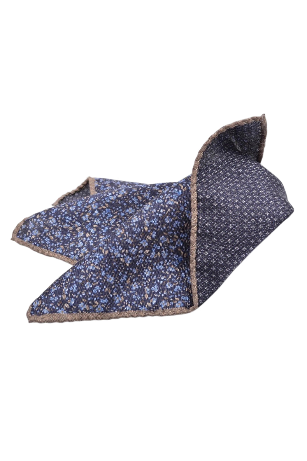 MICRO FLORAL SILK POCKET SQUARE NAVY OS
novaman