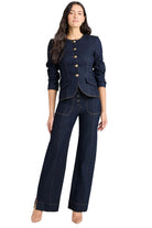 Denim Scrunched Chris Jacket-sassanova