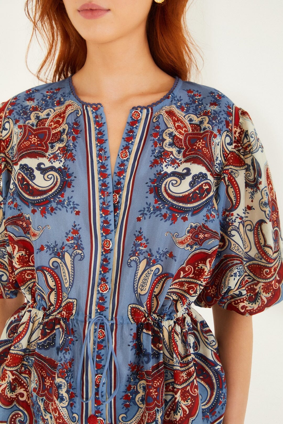 PAISLEY SCARF BLOUSE - Blouses - Sassanova