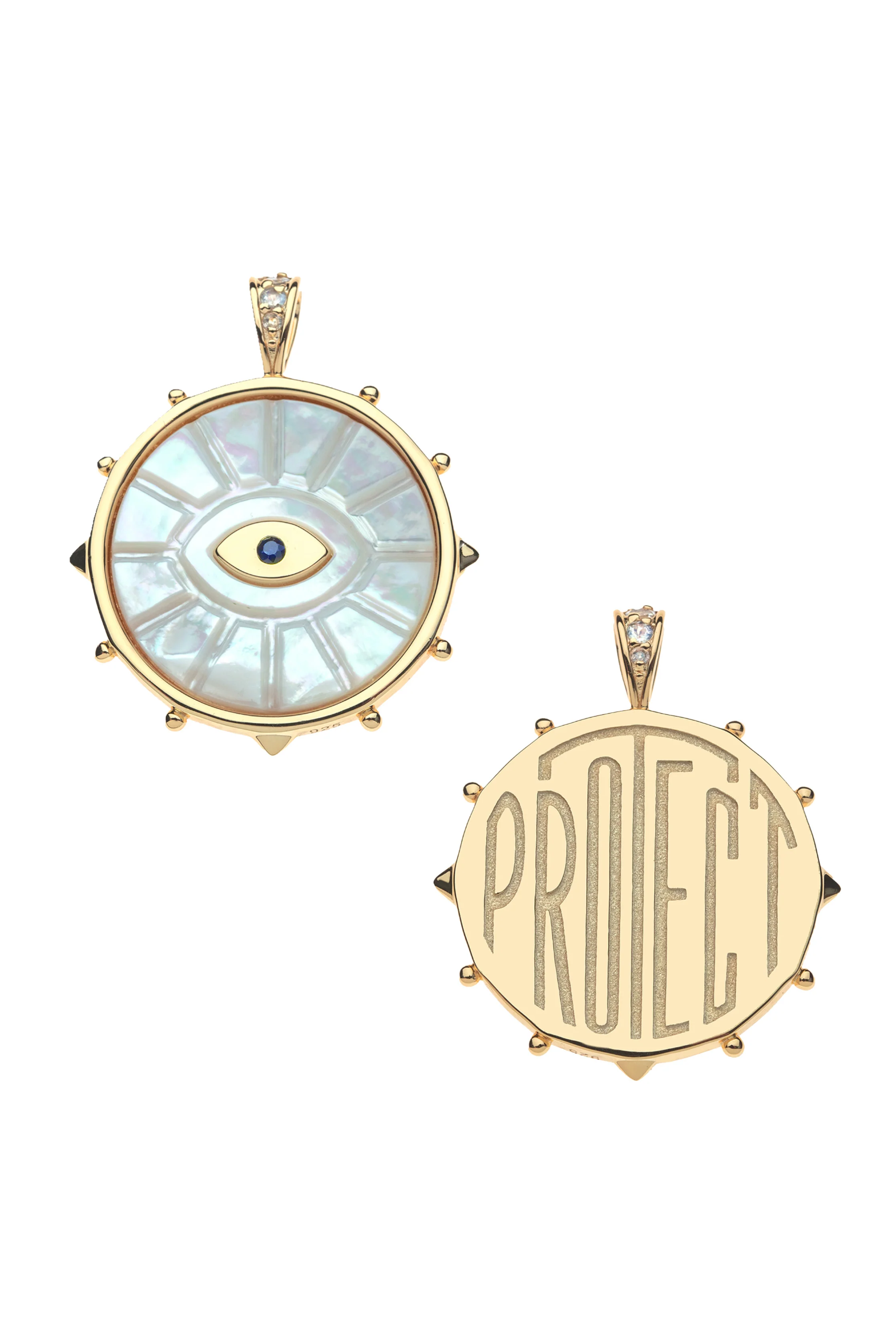 PROTECT EYE OF STONE PENDANT- CLASSIC ROLO CHAIN - Necklaces - Sassanova