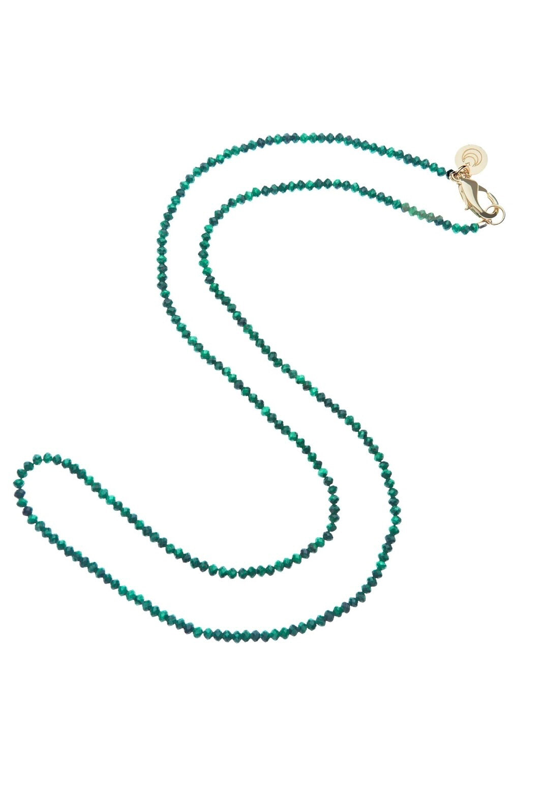 DOUBLE WRAP DIAMOND CUT MALACHITE NECKLACE