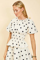 BREAKFAST SMOCKED TOP - Blouses - Sassanova