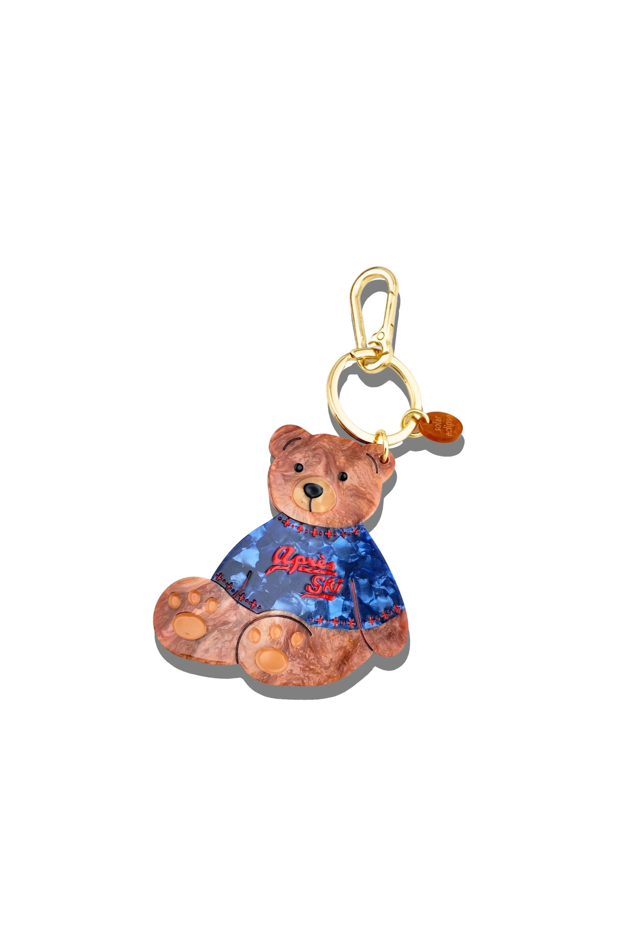HAND PAINTED APRES SKI BEAR BAG CHARM & KEYCHAIN - Keychains - Sassanova