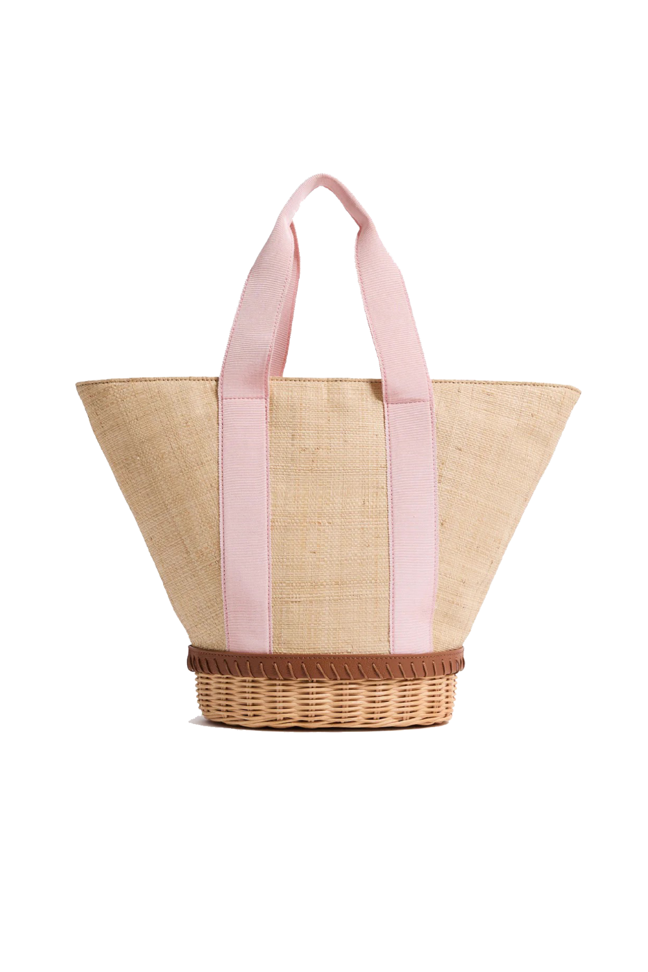 THE GARDNER BASKET- NATURAL/BLUSH - Handbags - Sassanova