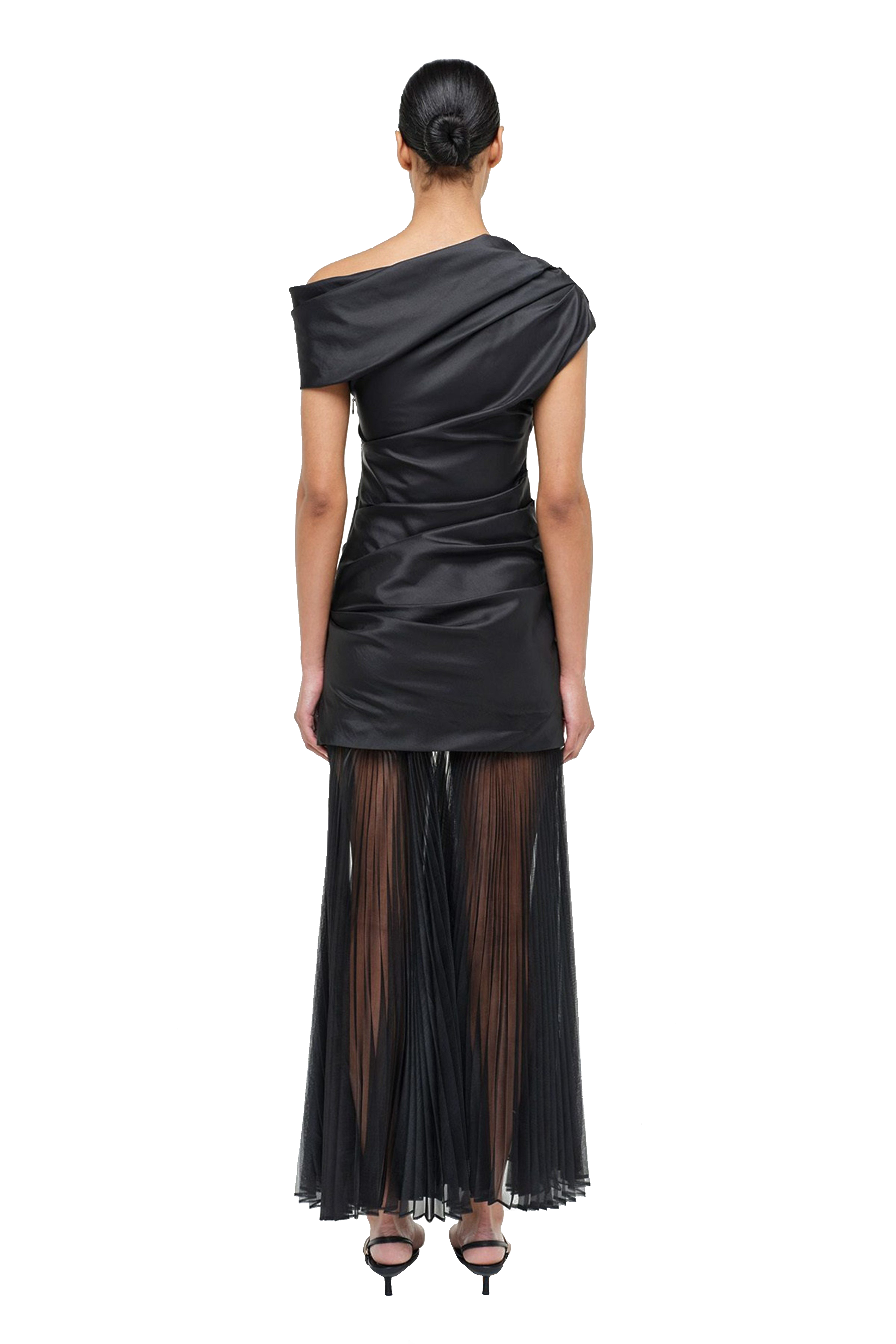 AMMALIE COMBO MIDI DRESS BLACK - sassanova