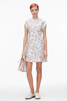SHORT SLEEVE FLORAL MINI DRESS WITH NECK TIES - Dresses - Sassanova