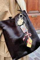 HAND PAINTED RED PLAID BOW BAG CHARM & KEYCHAIN - GIFTS: KEYCHAINS - SASSANOVA