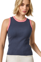 CONTRAST TRIM KNIT TANK - Tank Tops - Sassanova