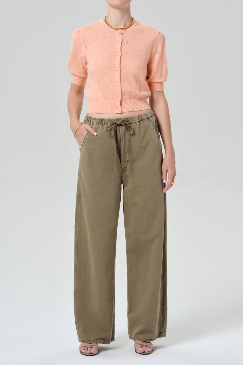 RAINA POINTELLE SHORT SLEEVE CARDIGAN - Sweaters - Sassanova