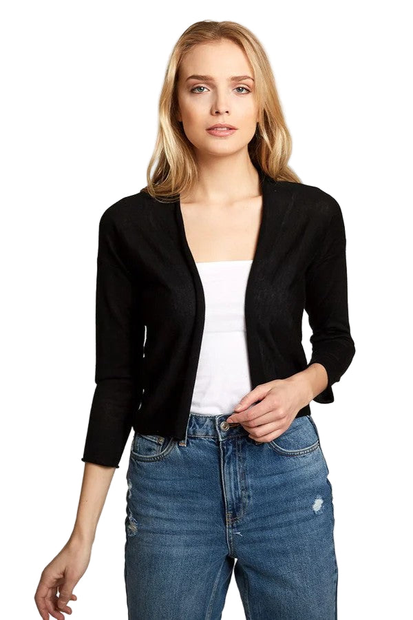 EASY CROP CARDIGAN - Sweaters - Sassanova