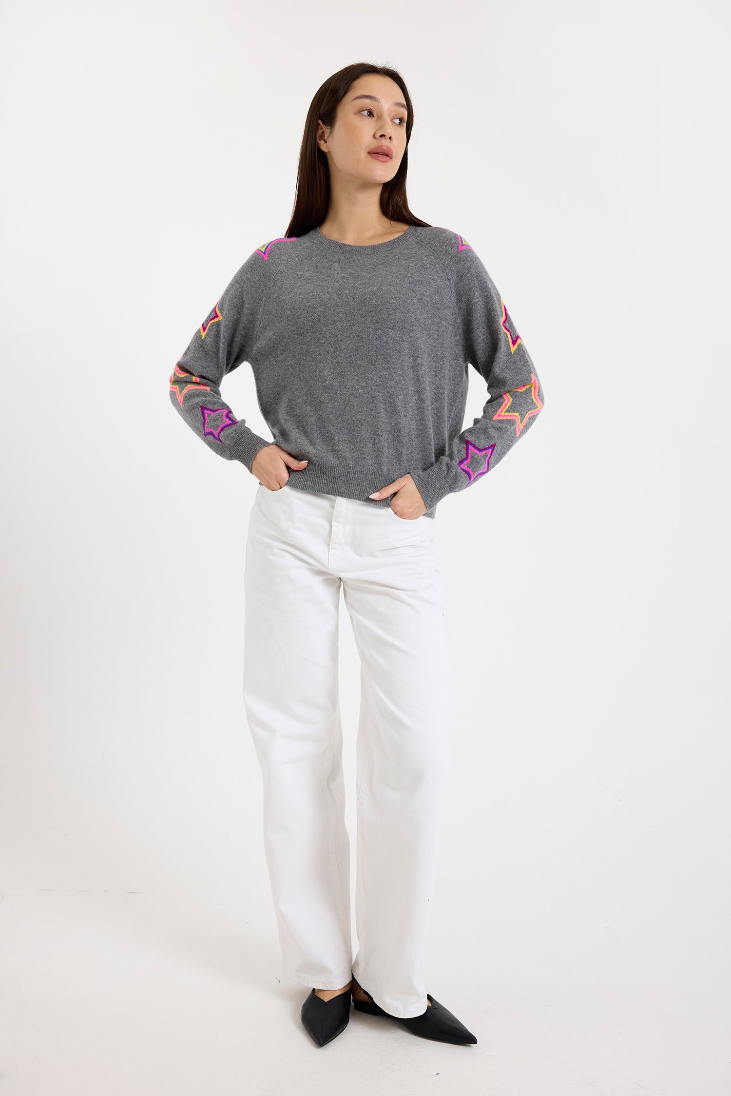 POP STAR SLEEVE CREW - Sweaters - Sassanova